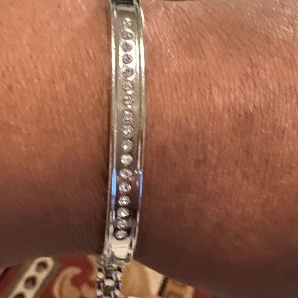 Elegant Silvertone Bracelet with Crystal Accents